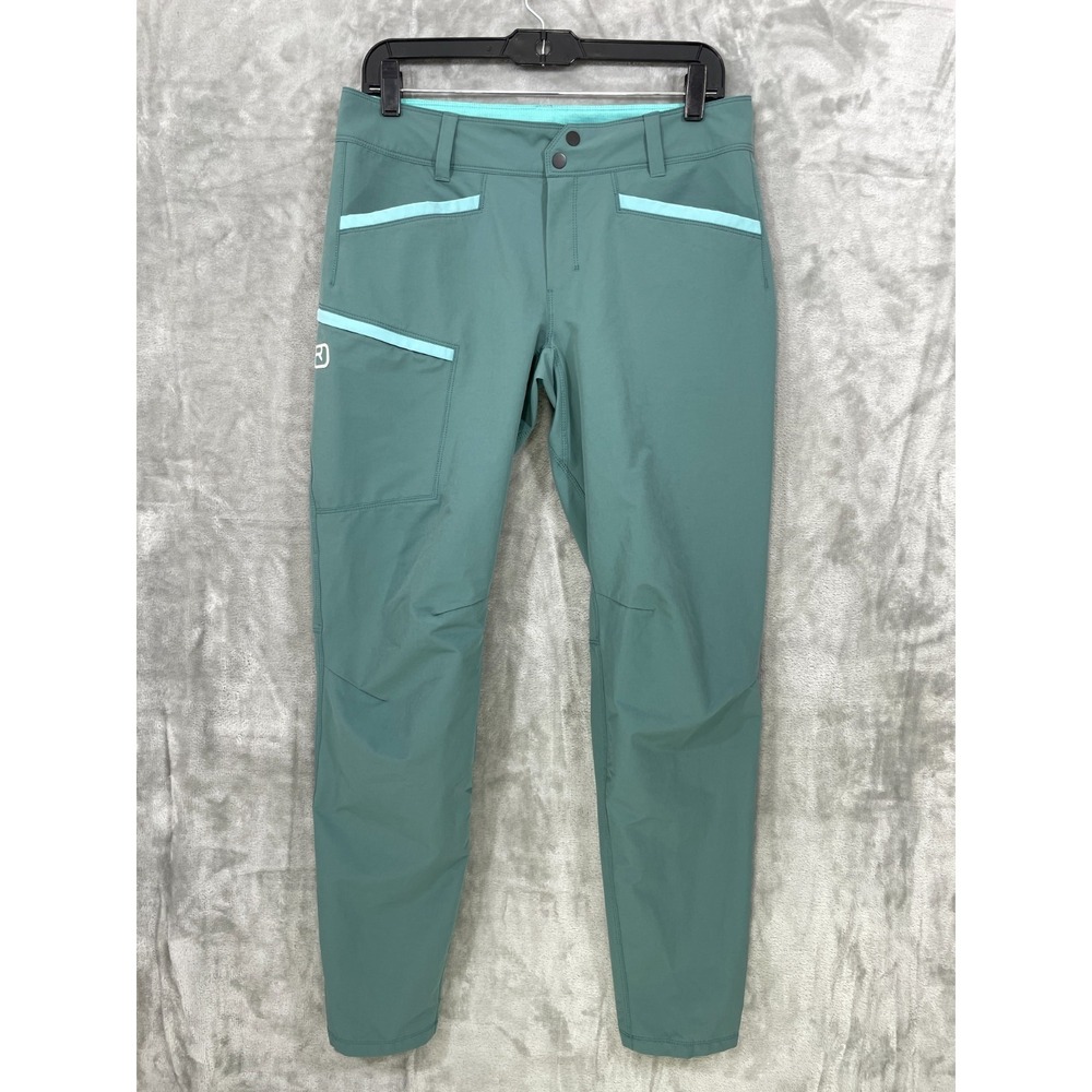 Ortovox  Womens Medium Hiking Pants Merino inside Tech Cargo Teal Stretch
